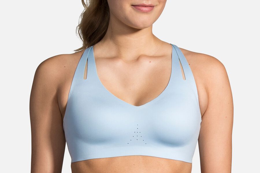 Womens Brooks Dare Strappy Run Bras Arctic | Clothing 7142-IFWOS